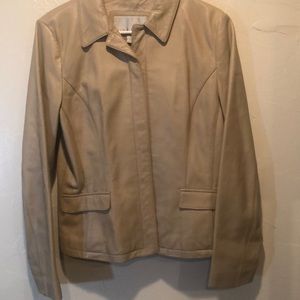 Nine West beige faux leather jacket. Size M